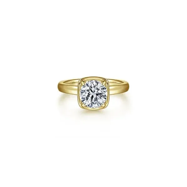 Gabriel & Co. 14K Yellow Gold Round Diamond Engagement Ring Diamond Showcase Longview, WA