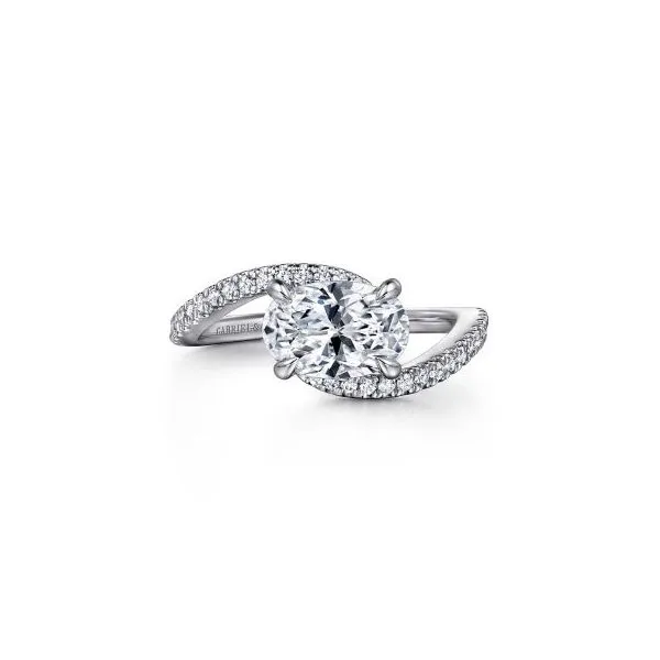 Gabriel & Co. 14K White Gold Bypass Oval Diamond Engagement Ring Diamond Showcase Longview, WA