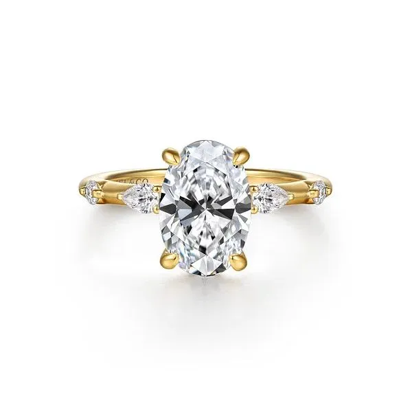 Gabriel & Co. 14K Yellow Gold Oval Diamond Engagement Ring Diamond Showcase Longview, WA