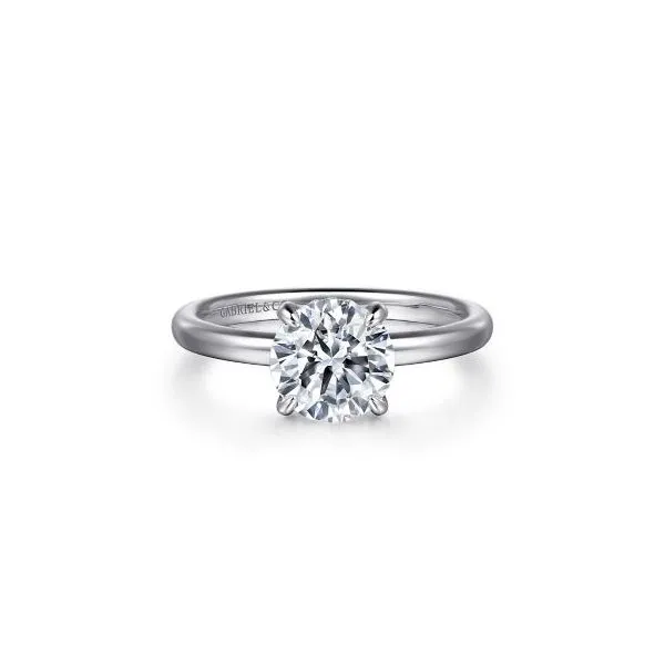 Gabriel & Co. 14K White Gold Round Diamond Engagement Ring Diamond Showcase Longview, WA