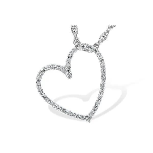 14K White Gold Diamond Heart Pendant Diamond Showcase Longview, WA