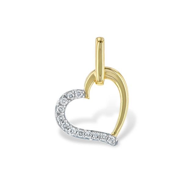 14K Yellow Gold Diamond Heart Pendant Diamond Showcase Longview, WA