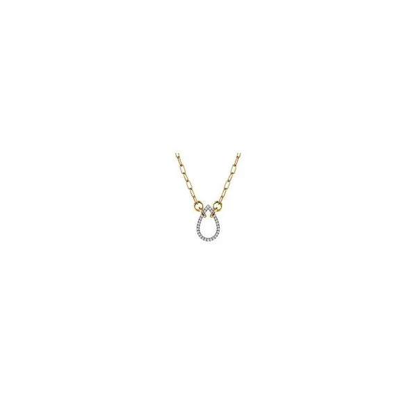 Gabriel & Co. 14K White & Yellow Gold Open Teardrop Diamond Hollow Paperclip Chain Necklace Diamond Showcase Longview, WA