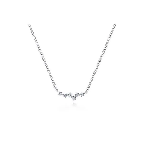 Gabriel & Co. 14K White Gold Diamond Constellation Bar Necklace Diamond Showcase Longview, WA