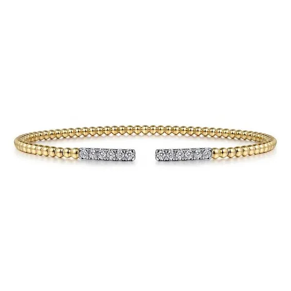 Gabriel & Co. 14K Yellow Gold Bujukan Diamond Bars Bangle Diamond Showcase Longview, WA