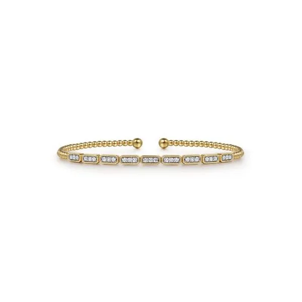 Gabriel & Co. 14K Yellow Gold Diamond Bangle Diamond Showcase Longview, WA
