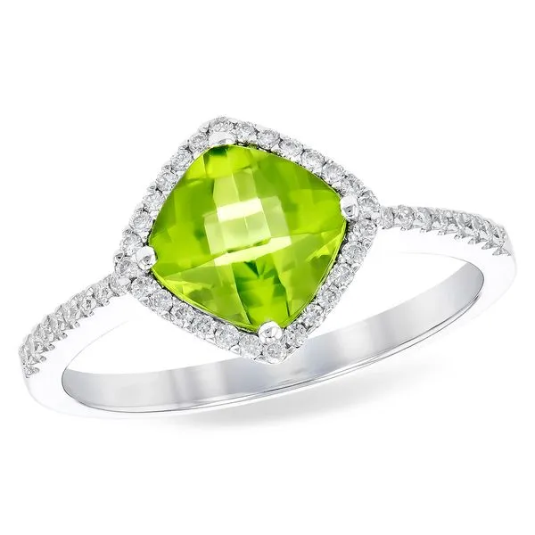 1.58Ct Peridot .16Dtw 14Kw Fashion Ring Diamond Showcase Longview, WA