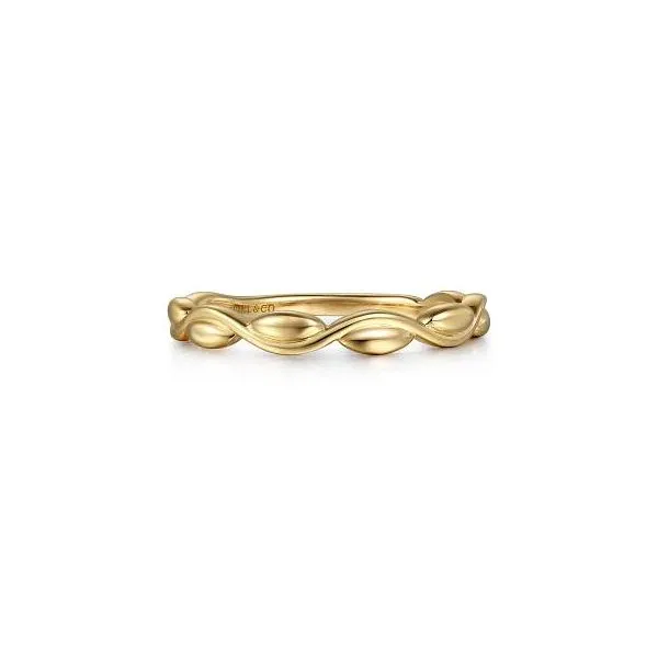 Gabriel & Co. 14K Yellow Plain Gold Stackable Ladies Ring Diamond Showcase Longview, WA