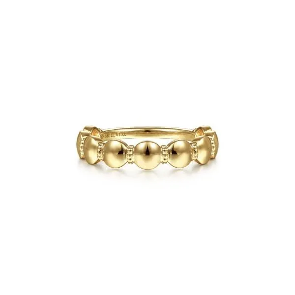 Gabriel & Co. 14K Yellow Gold Round Station Stackable Ring Diamond Showcase Longview, WA