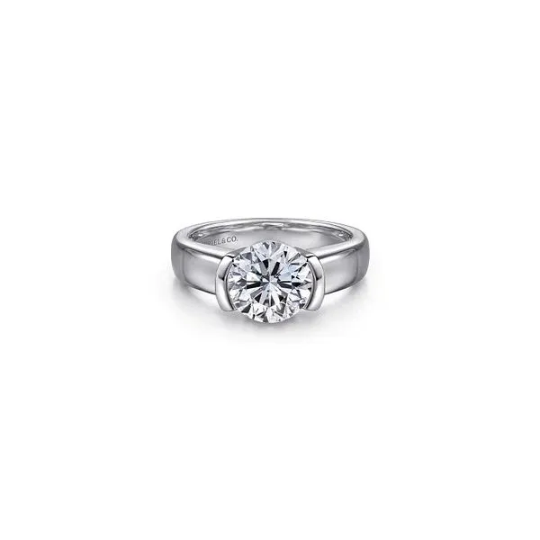 Gabriel & Co. 14K White Gold Round Diamond Engagement Ring Diamond Showcase Longview, WA