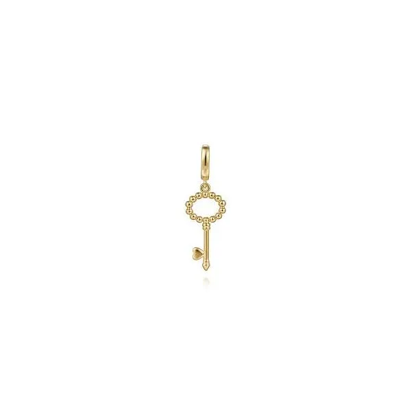 Gabriel & Co. 14K Yellow Plain Gold Bujukan Key Charm Pendant Diamond Showcase Longview, WA