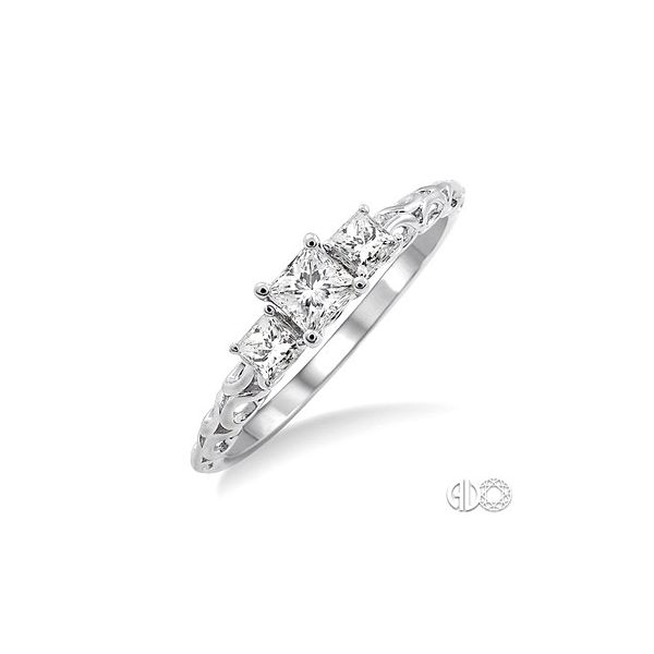 Three Stone Princess Cut Engagement Ring Di'Amore Fine Jewelers Waco, TX