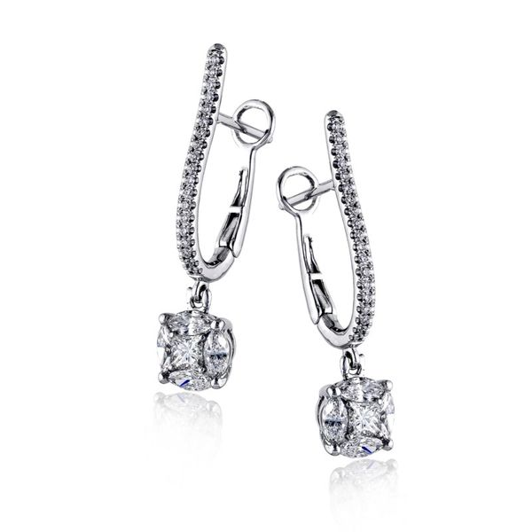 Simon G Mosaic Diamond Drop Earrings Di'Amore Fine Jewelers Waco, TX
