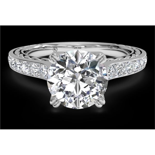 RITANI Solitaire Micropave Braided Diamond Engagement Ring in White Gold Di'Amore Fine Jewelers Waco, TX