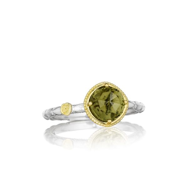 TACORI Sterling Silver and Gold Simply Gem Ring featuring Olive Quartz Di'Amore Fine Jewelers Waco, TX