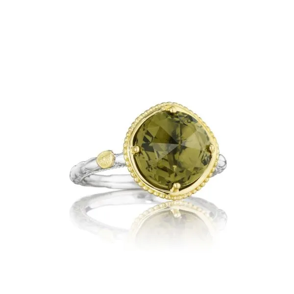 TACORI Sterling Silver and Gold Bold Simply Gem Ring featuring Olive Quartz Di'Amore Fine Jewelers Waco, TX