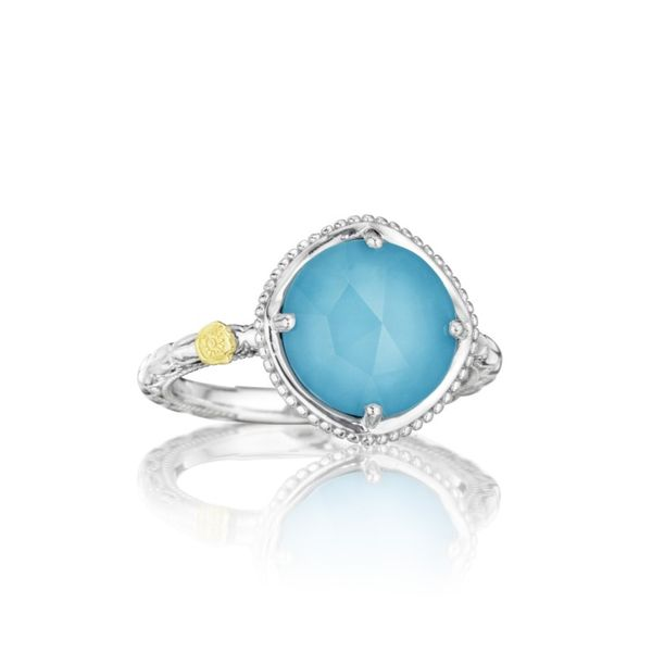 TACORI Sterling Silver and Gold Bold Simply Gem Ring featuring Neo-Turquoise Gemstone Di'Amore Fine Jewelers Waco, TX