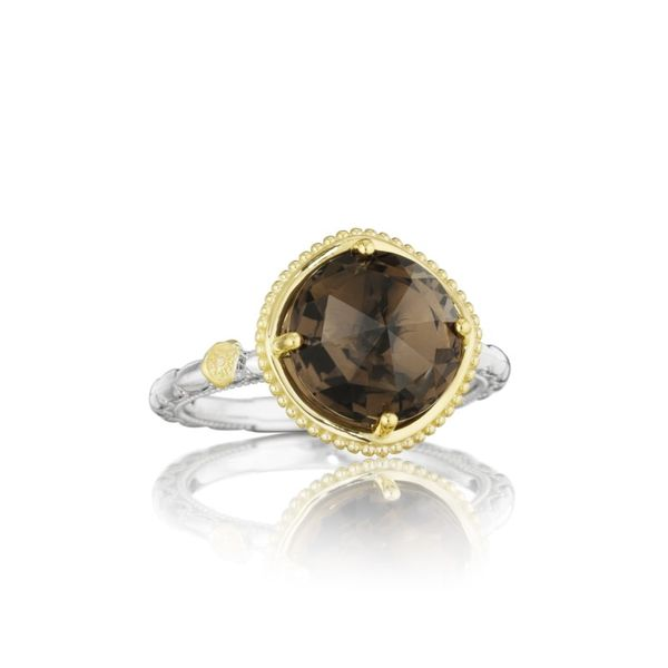 TACORI Sterling Silver and Gold Bold Simply Gem Ring featuring Smokey Quartz Di'Amore Fine Jewelers Waco, TX