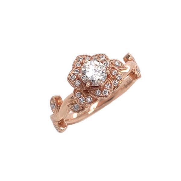 14k Rose Gold Diamond Engagement Ring Dickinson Jewelers Dunkirk, MD
