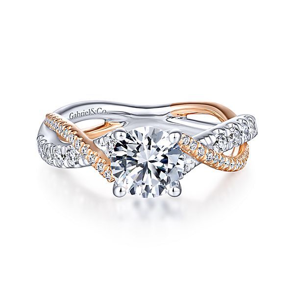 14k White-Rose Gold Diamond Engagement Ring Dickinson Jewelers Dunkirk, MD