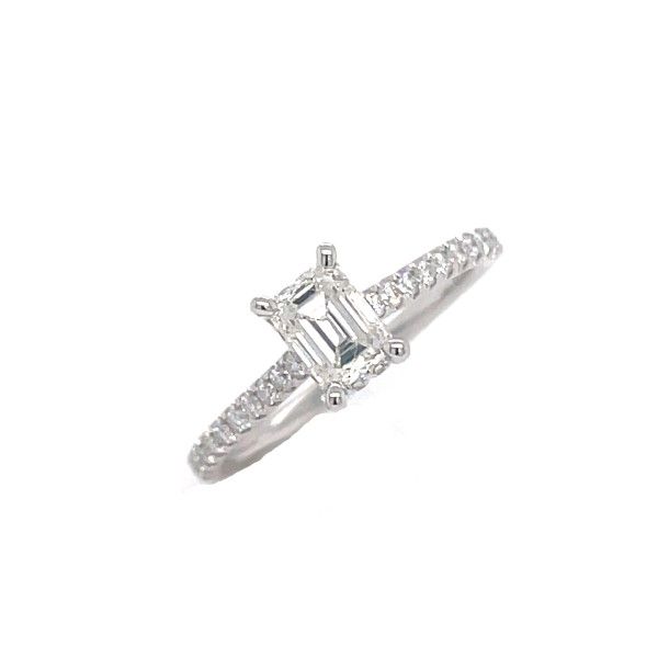 14k White Gold Emerald Cut Diamond Engagement Ring Dickinson Jewelers Dunkirk, MD