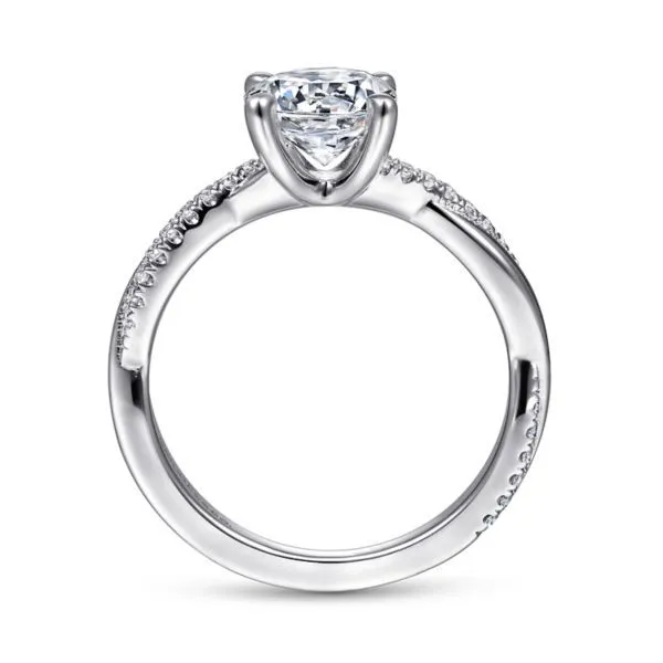 14K White Gold Twisted Diamond Engagement Ring Image 2 Dickinson Jewelers Dunkirk, MD