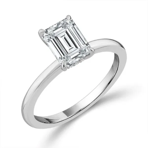 14Kt White Gold Lab Grown Diamond Hidden Halo Solitaire Ring Dickinson Jewelers Dunkirk, MD