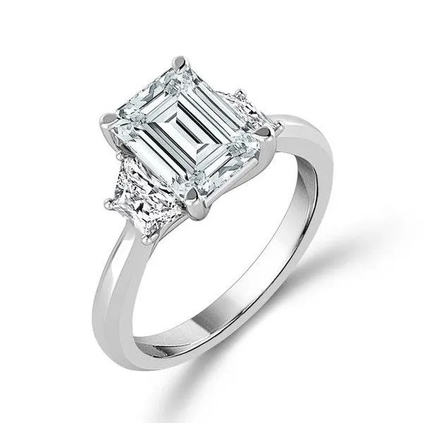 14Kt White Gold Lab Grown Diamond Emerald Center Engagement Ring Dickinson Jewelers Dunkirk, MD