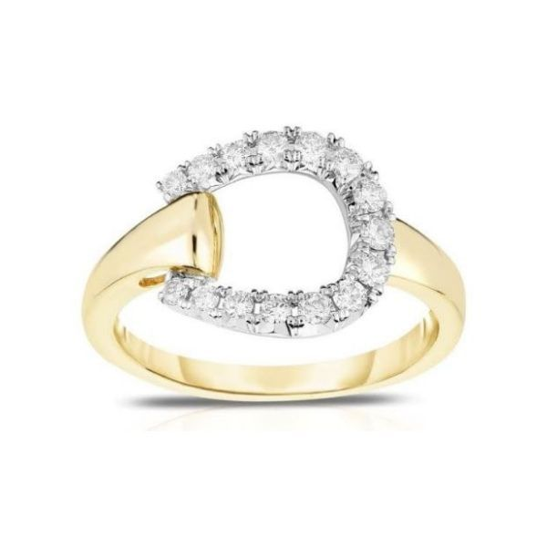 14k Yellow-White Gold Diamond Horseshoe Ring Dickinson Jewelers Dunkirk, MD