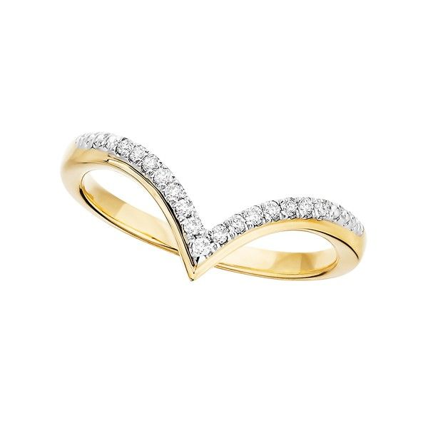 10k Yellow Gold Diamond V-Shaped Ring Dickinson Jewelers Dunkirk, MD