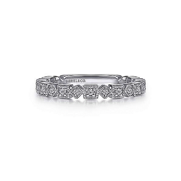 14k White Gold Diamond Stacking Band Dickinson Jewelers Dunkirk, MD