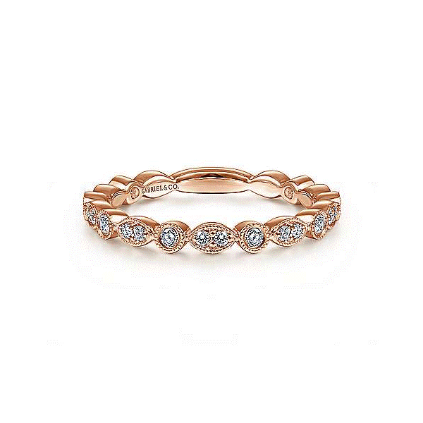 14k Rose Gold Diamond Stacking Band Dickinson Jewelers Dunkirk, MD