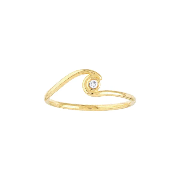 14k Yellow Gold Diamond Wave Ring Dickinson Jewelers Dunkirk, MD