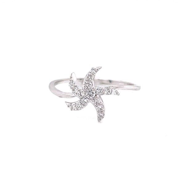 14k White Gold Diamond Starfish Ring Dickinson Jewelers Dunkirk, MD