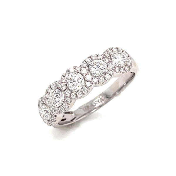 14k White Gold Diamond Halo Band Dickinson Jewelers Dunkirk, MD