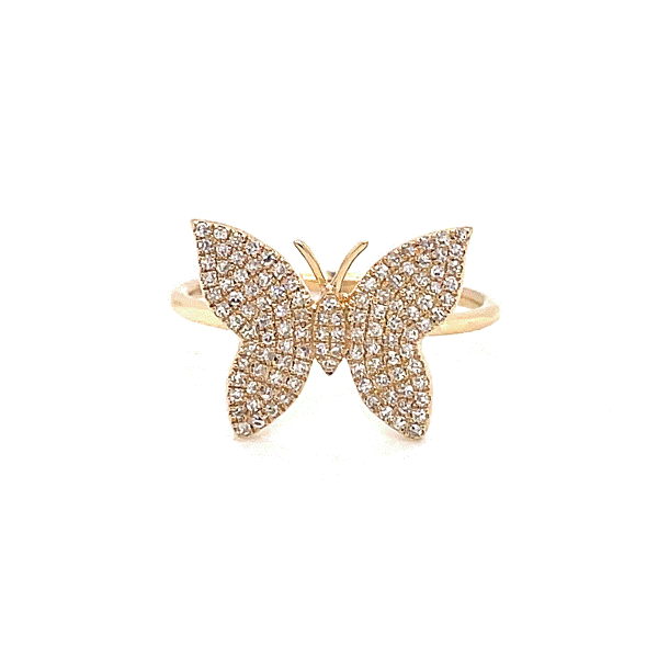 14k Yellow Gold Diamond Butterfly Ring Dickinson Jewelers Dunkirk, MD