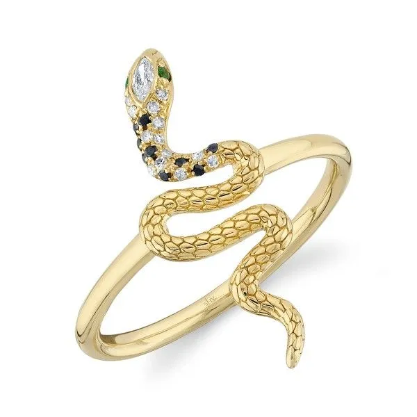 14k Yellow Gold Diamond Snake Ring Dickinson Jewelers Dunkirk, MD