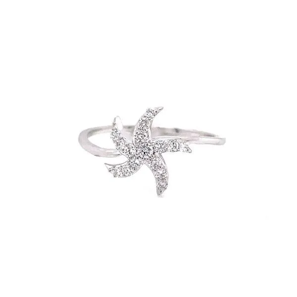 14k White Gold Diamond Starfish Ring Dickinson Jewelers Dunkirk, MD