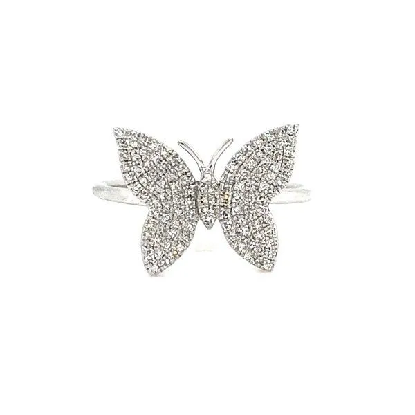 14k White Gold Diamond Butterfly Ring Dickinson Jewelers Dunkirk, MD