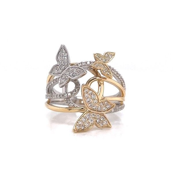 14k Yellow-White Gold Butterflies Diamond Ring Dickinson Jewelers Dunkirk, MD