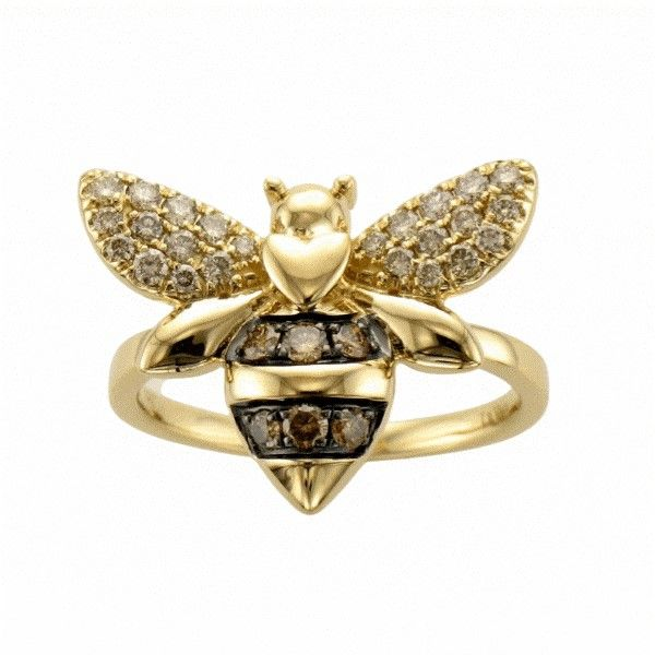 14k Gold Chocolate and Vanilla Diamond® Bee Ring Dickinson Jewelers Dunkirk, MD