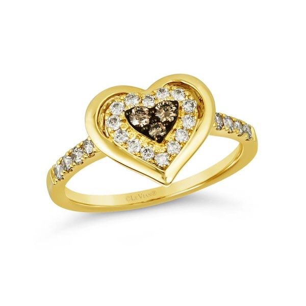 14k Gold Chocolate and Nude Diamonds® Heart Ring Dickinson Jewelers Dunkirk, MD