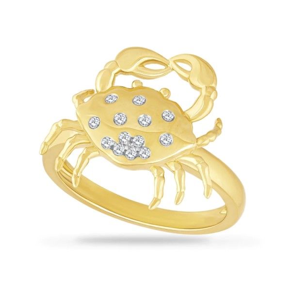 14k Yellow Gold Diamond Crab Ring Dickinson Jewelers Dunkirk, MD