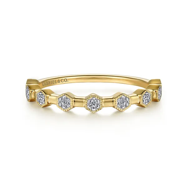 14Kt Yellow Diamond Station Stackable Fashion Ring Dickinson Jewelers Dunkirk, MD