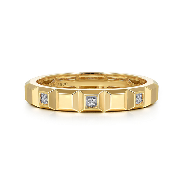 14Kt Yellow Diamond and Pyramid Shape Stackable Fashion Ring Dickinson Jewelers Dunkirk, MD