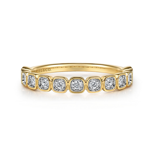 14Kt Yellow Bezel Stones Square Stackable Fashion Ring Dickinson Jewelers Dunkirk, MD