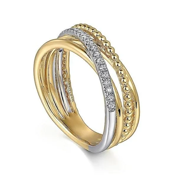 14Kt Yellow-White Gold Diamond Band Image 2 Dickinson Jewelers Dunkirk, MD