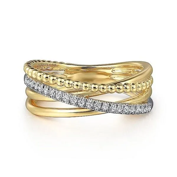 14Kt Yellow-White Gold Diamond Band Dickinson Jewelers Dunkirk, MD