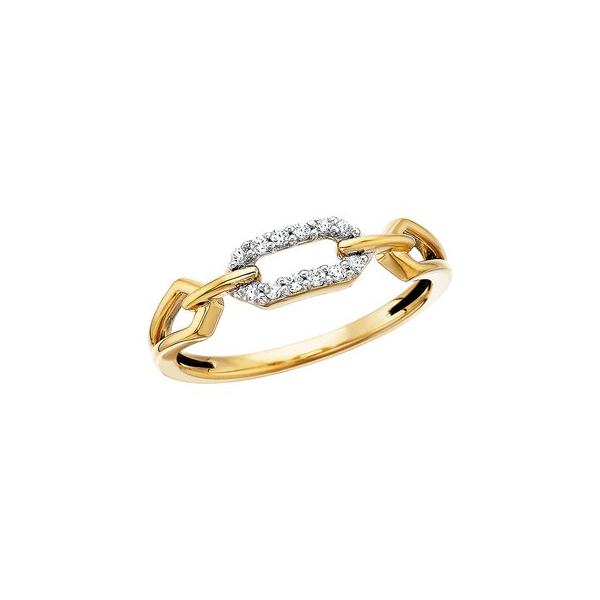 10K Yellow Gold Diamond Chain Link Ring Dickinson Jewelers Dunkirk, MD