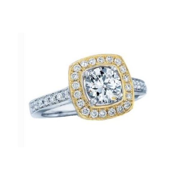 18k White-Yellow Gold Diamond Engagement Ring Mounting Dickinson Jewelers Dunkirk, MD